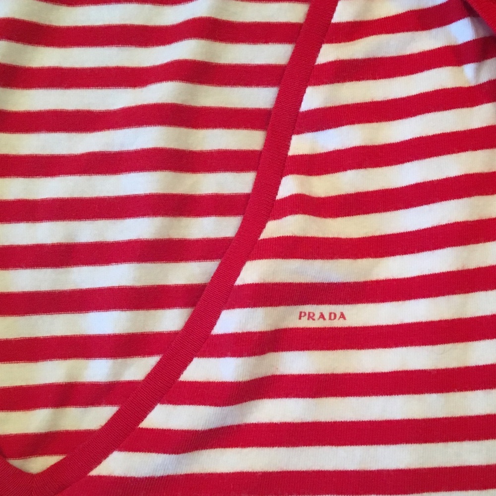 Prada Red and White striped top